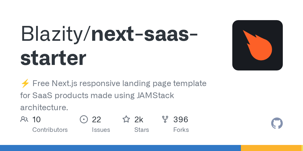 Blazity/next-saas-starter 소개 그림