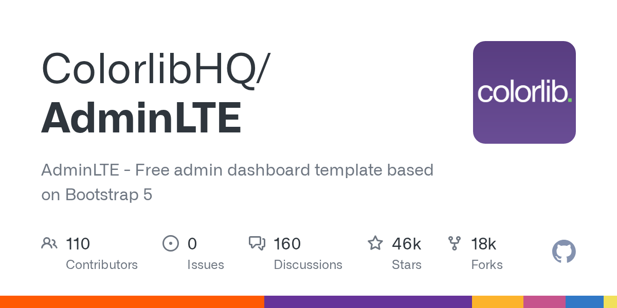 ColorlibHQ/AdminLTE 소개 그림