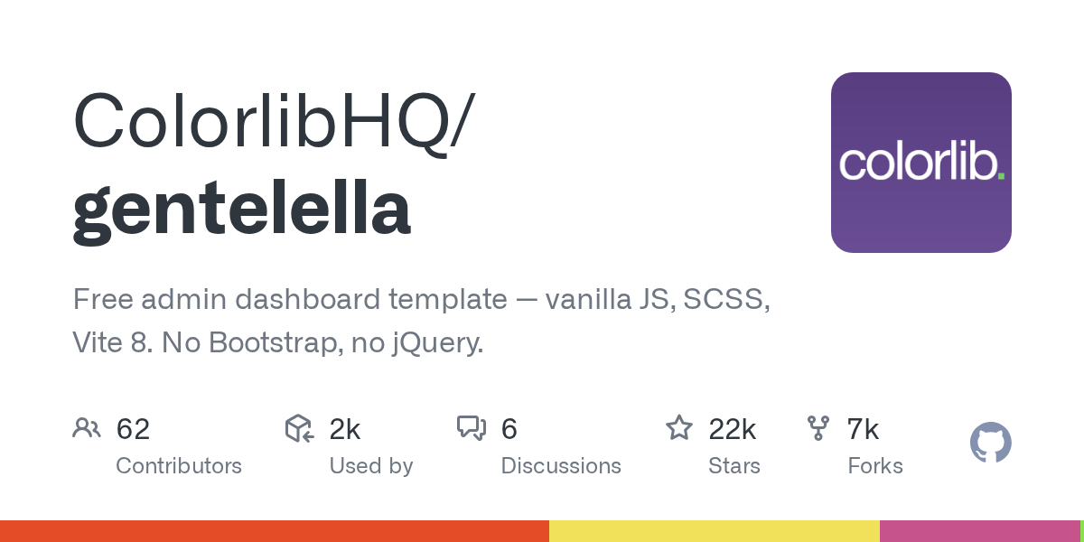 ColorlibHQ/gentelella 소개 그림