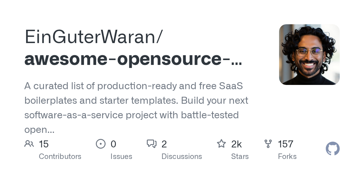 EinGuterWaran/awesome-opensource-boilerplates 소개 그림