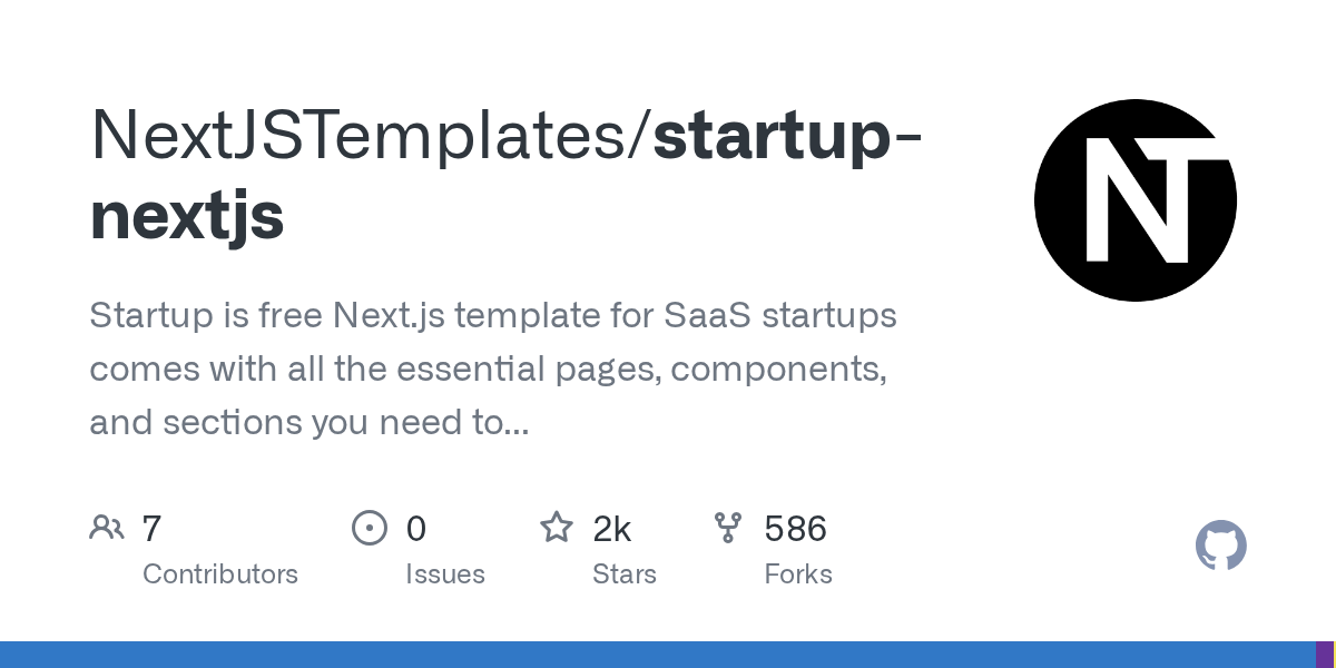 NextJSTemplates/startup-nextjs 소개 그림