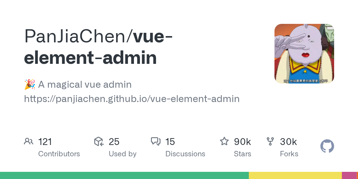PanJiaChen/vue-element-admin 소개 그림