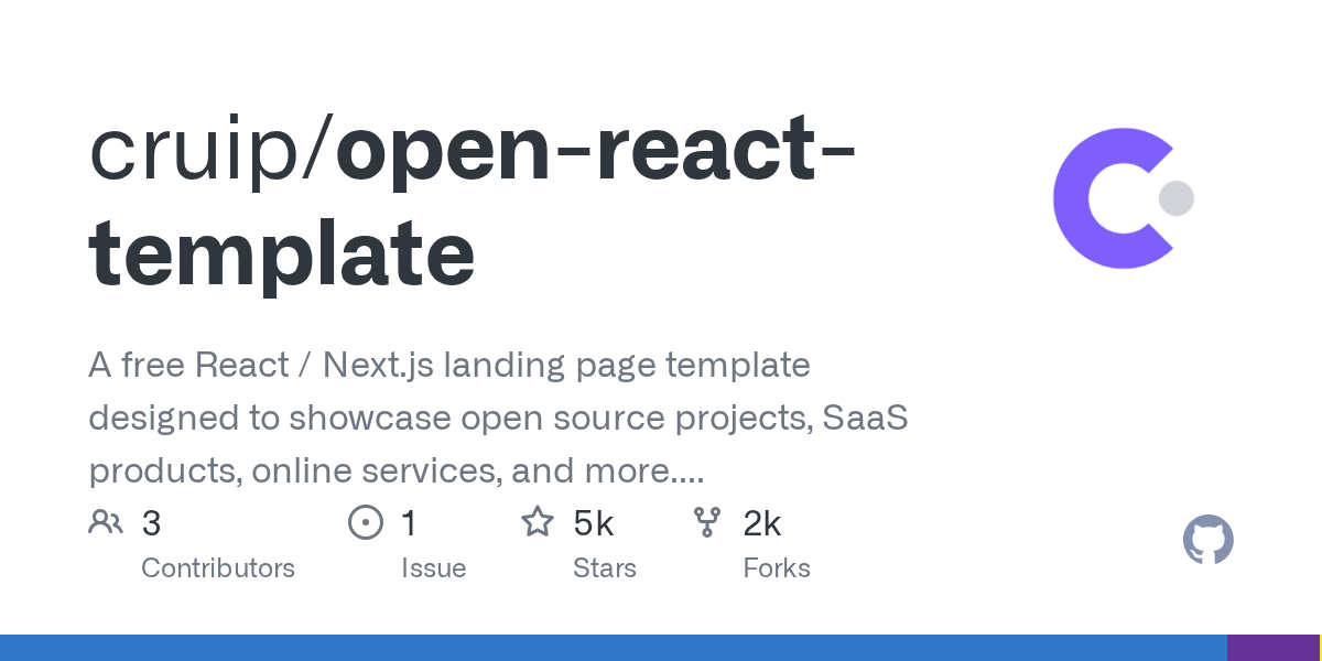 cruip/open-react-template 소개 그림
