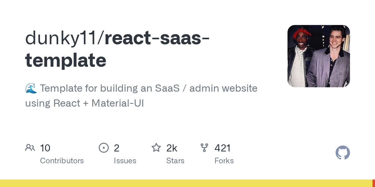 dunky11/react-saas-template 소개 그림