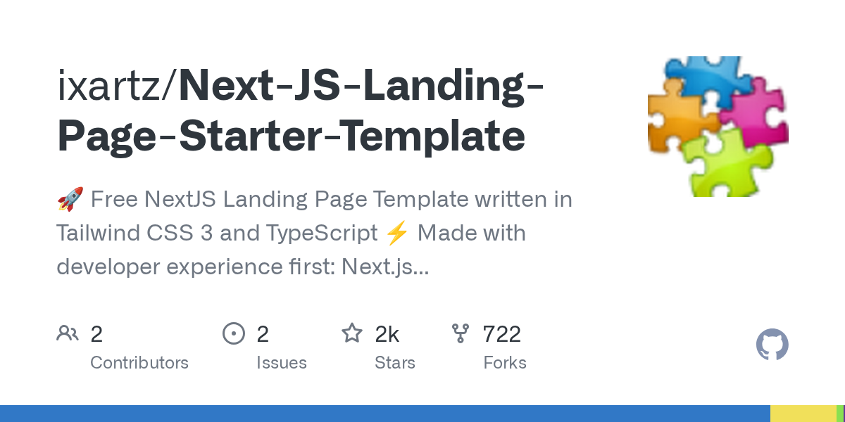 ixartz/Next-JS-Landing-Page-Starter-Template 소개 그림